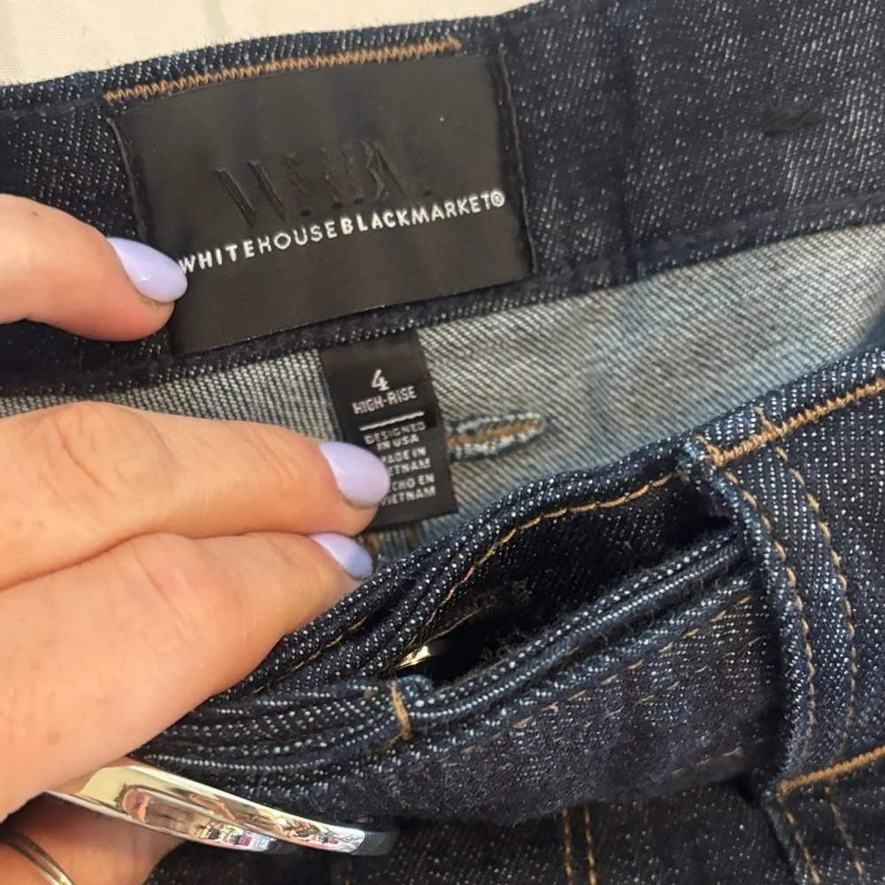 White House Black Market Dark blue Skinny Jeans with Belt - Picture 5 of 5